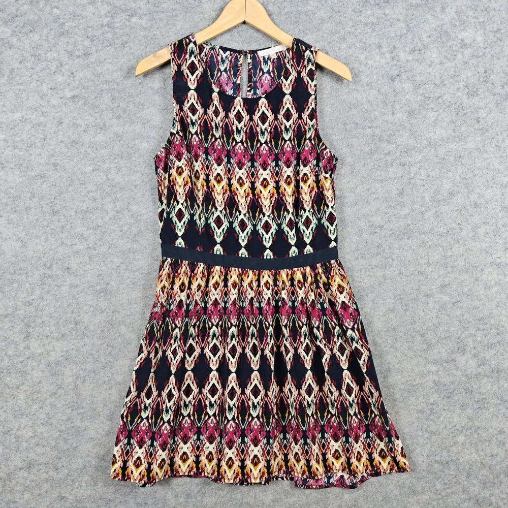 Under Skies Women's Multicolor Diamond Geometric Print‎ Sleeveless Dress Size S